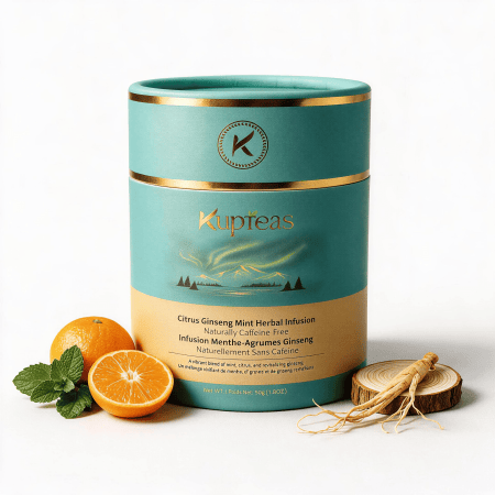 Kupteas Citrus Ginseng Mint – Loose Leaf Herbal Infusion, 50g tin