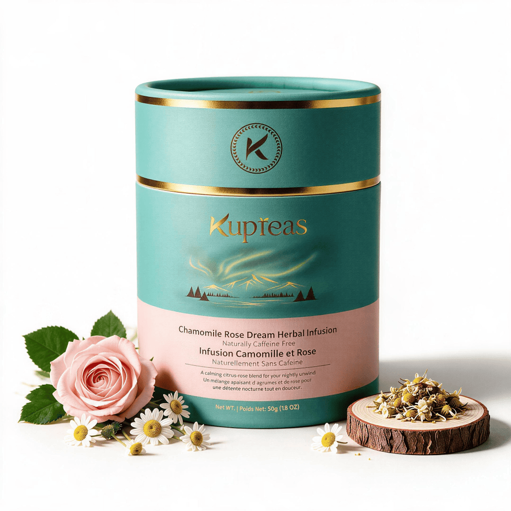 Kupteas Chamomile Rose Dream โ Loose Leaf Herbal Infusion, 50g tin